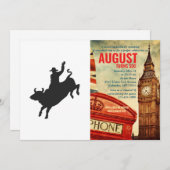 Invitation Silhouette de Rodeo Bull Ride (Devant / Derrière)