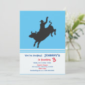Invitation Silhouette de Rodeo Bull Ride (Debout devant)