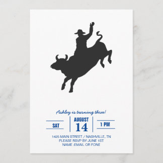 Invitation Silhouette de Rodeo Bull Ride