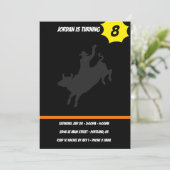 Invitation Silhouette de Rodeo Bull Ride (Debout devant)