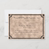 Invitation Silhouette de rouages, 3,5"" rsvp du mariage x5 (Dos)