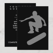 Invitation silhouette de skateboard (Devant / Derrière)