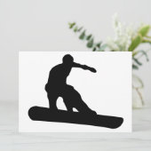 Invitation silhouette de snowboard (Debout devant)