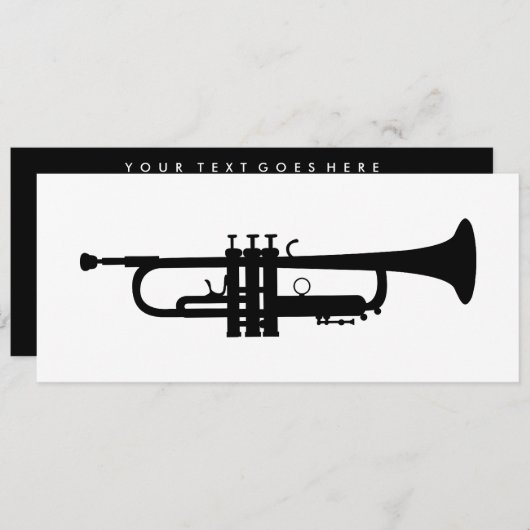 Invitation silhouette de trompette (Devant / Derrière)