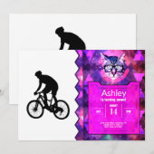 Invitation Silhouette de vélo de montagne (Devant / Derrière)