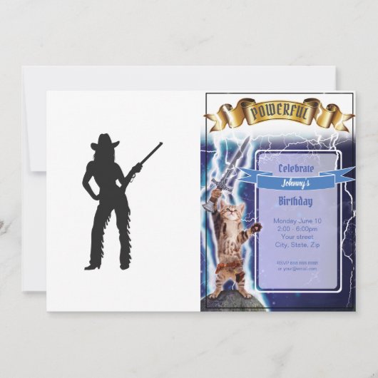 Invitation Silhouette de Western Cowgirl (Devant)