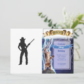 Invitation Silhouette de Western Cowgirl (Debout devant)