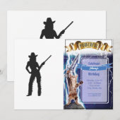 Invitation Silhouette de Western Cowgirl (Devant / Derrière)