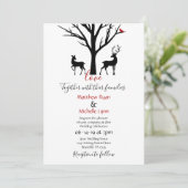 Invitation Silhouette Deer Couple en amour Mariage d'hiver (Debout devant)