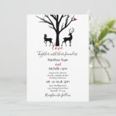 Invitation Silhouette Deer Couple Mariage d'amour hivernal (Debout devant)