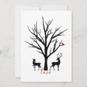 Invitation Silhouette Deer Couple Mariage d'amour hivernal (Dos)