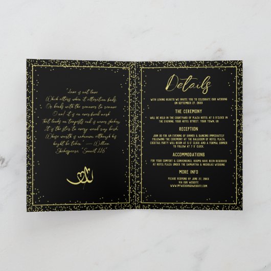 Invitation Silhouette des amoureux Romantique Mariage détaill (Intérieur)