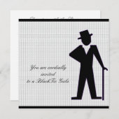 Invitation Silhouette d'homme de danse entièrement (Devant / Derrière)