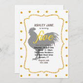 Invitation Silhouette du coq - Choisir la couleur arrière - p (Devant / Derrière)