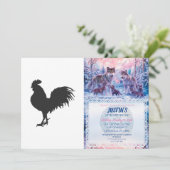 Invitation Silhouette du coq - Choisir la couleur arrière - p (Debout devant)