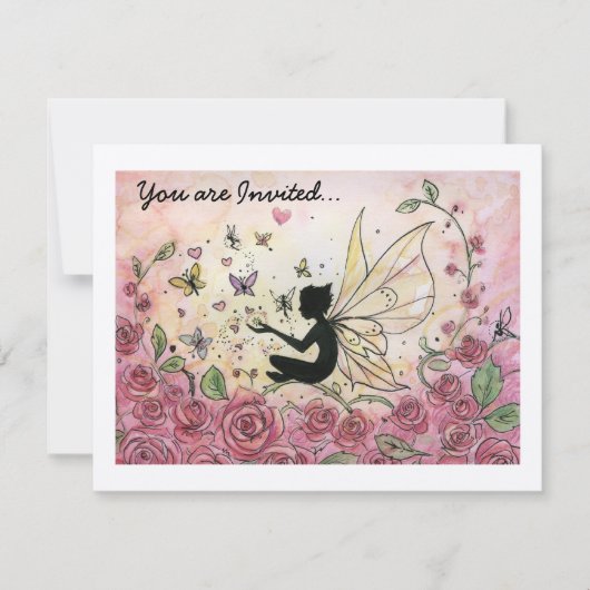 Invitation Silhouette et Roses (Devant)