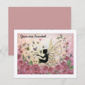 Invitation Silhouette et Roses (Devant / Derrière)