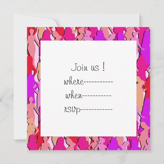 Invitation Silhouette féminine rose (Dos)