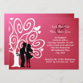 Invitation Silhouette fiançailles/Mariage (Devant / Derrière)