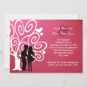 Invitation Silhouette fiançailles/Mariage