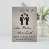 Invitation Silhouette Gay Groom avec Rainbow Heart (Debout devant)