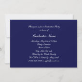Invitation Silhouette homme argent bleu 2025 Graduation Party (Dos)