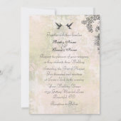 Invitation Silhouette Hummingbirds and Flowers Mariage (Dos)