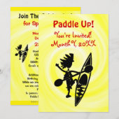 Invitation Silhouette Joyeuse Kayak Canoë (Devant / Derrière)