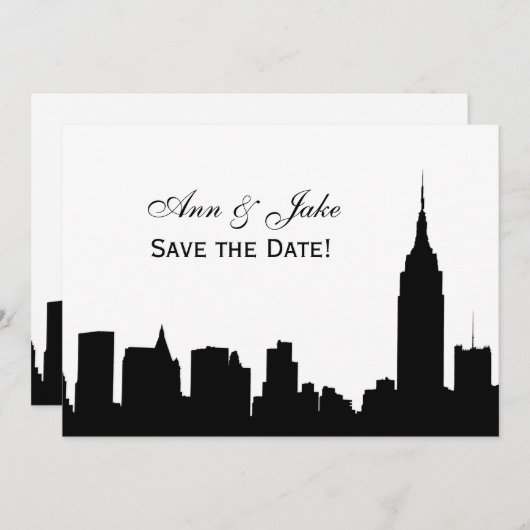 Invitation Silhouette large NYC do-it-yourself couleur BG Enr (Devant / Derrière)