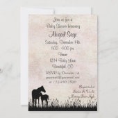Invitation Silhouette Mare et Baby shower de Cheval Foin (Dos)