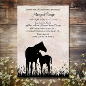 Invitation Silhouette Mare et Baby shower de Cheval Foin