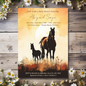 Invitation Silhouette Mare et Foie Sunset Horse Baby shower