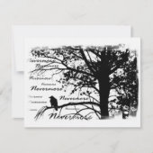 Invitation Silhouette noir et blanc de Nevermore Raven (Devant)