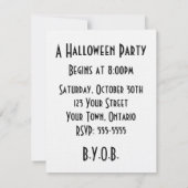 Invitation Silhouette noir et blanc de Nevermore Raven (Dos)