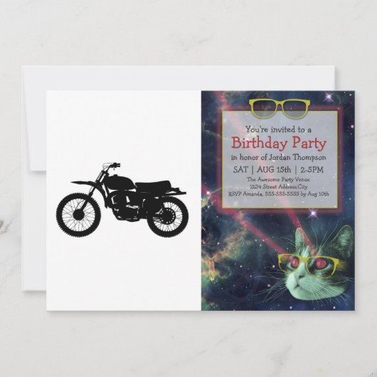 Invitation Silhouette noire de vélo - Choisir la couleur arri (Devant)