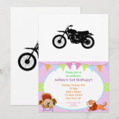 Invitation Silhouette noire de vélo - Choisir la couleur arri (Devant / Derrière)