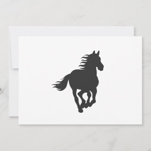 Invitation Silhouette noire du cheval - Choisir colo arrière (Dos)