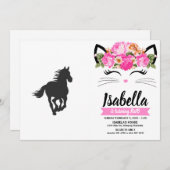 Invitation Silhouette noire du cheval - Choisir colo arrière (Devant / Derrière)