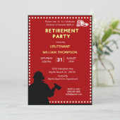 Invitation Silhouette pompier/pompier Chef de la retraite (Debout devant)