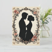 Invitation Silhouette romantique d'un couple (Debout devant)