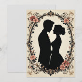Invitation Silhouette romantique d'un couple (Devant / Derrière)