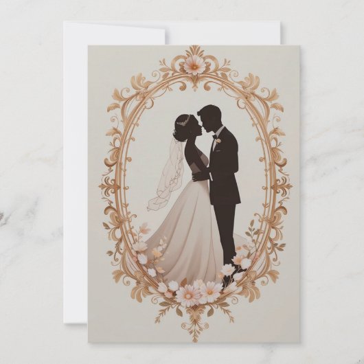 Invitation Silhouette romantique d'un couple  (Devant)