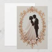 Invitation Silhouette romantique d'un couple  (Devant / Derrière)