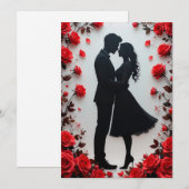 Invitation Silhouette romantique d'un couple (Devant / Derrière)