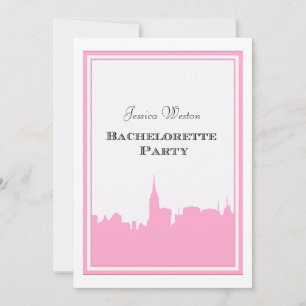 Invitation Silhouette rose de la skyline de NYC #2 DIY EVJF