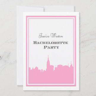 Invitation Silhouette rose de la skyline de NYC #2 DIY EVJF