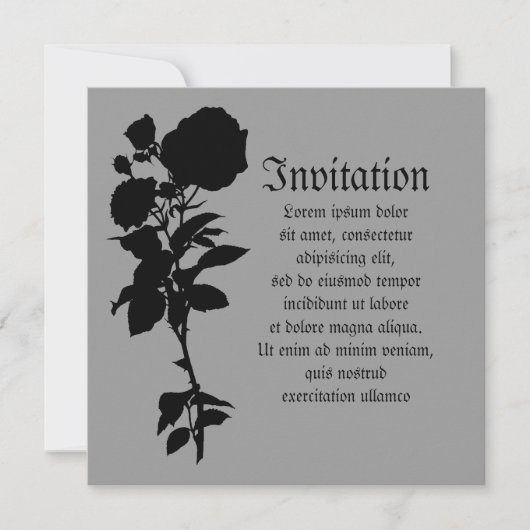 Invitation Silhouette Rose noir (Devant)