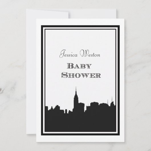 Invitation Silhouette Skyline NYC #2 Baby shower do-it-yourse (Devant)