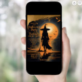 Invitation Silhouette sorcière mystique Halloween