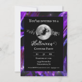 Invitation Silhouette sorcière violette Halloween Costume Par (Devant)